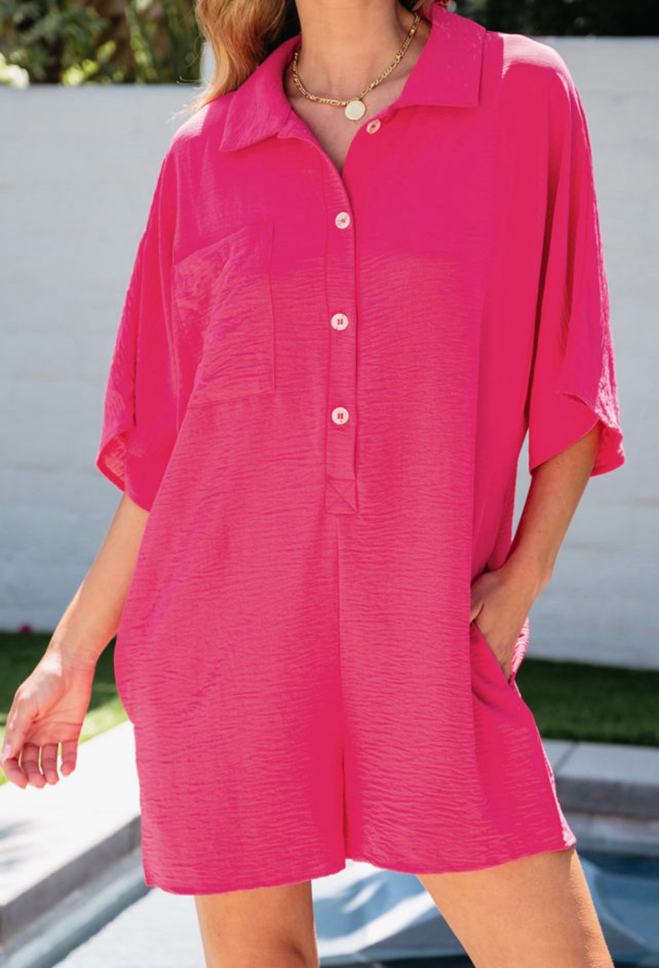 Bright Pink Romper