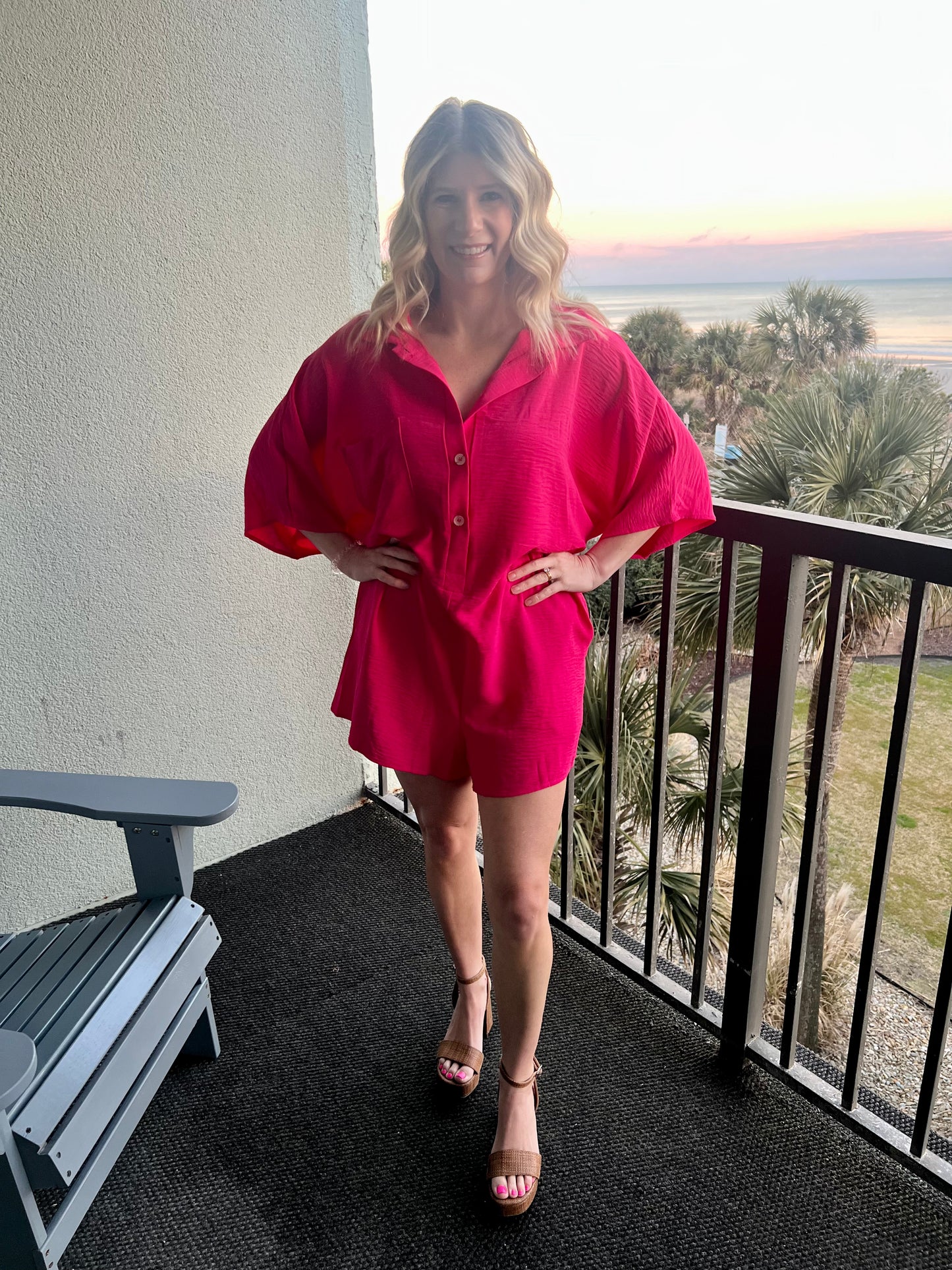 Bright Pink Romper
