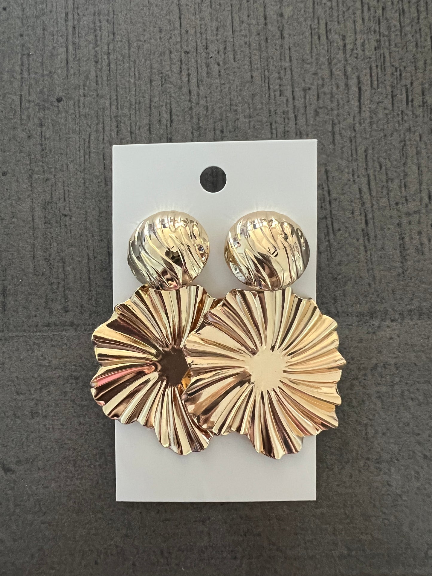 Large Gold Floral Earrings