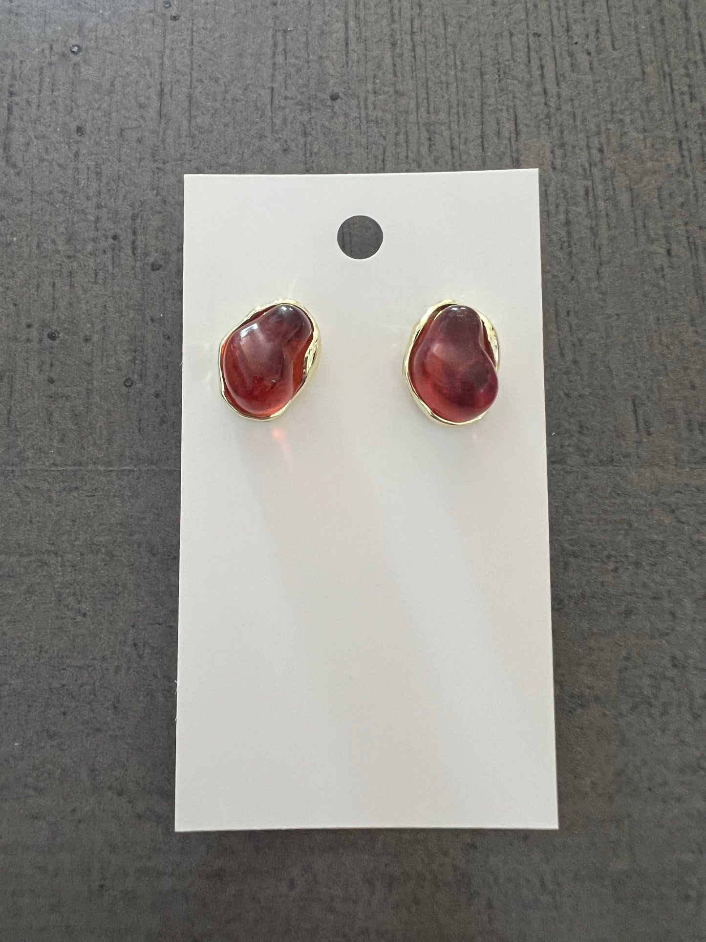 Brown with Gold Trim Earring