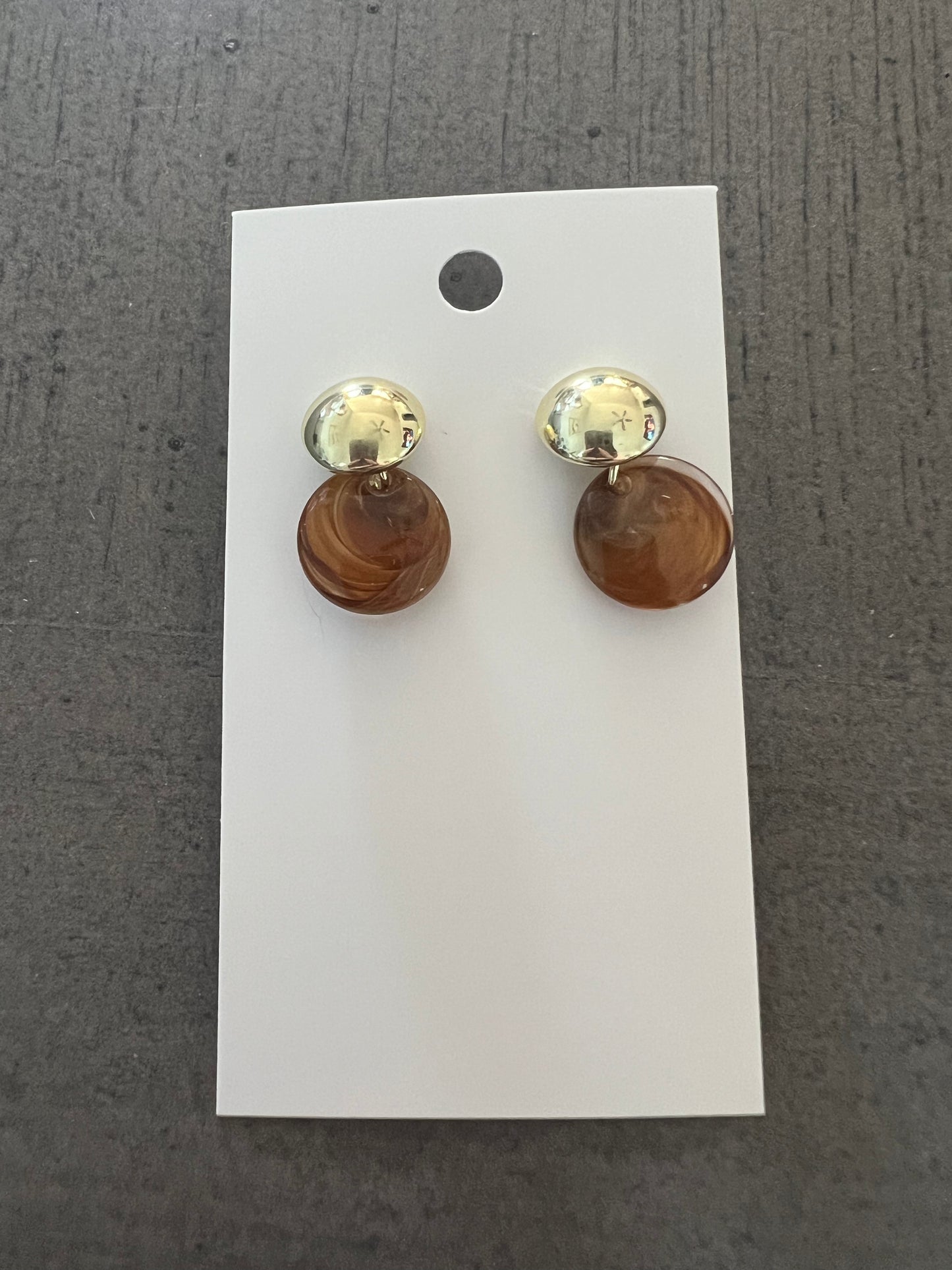 Brown and Gold Stacked Earring