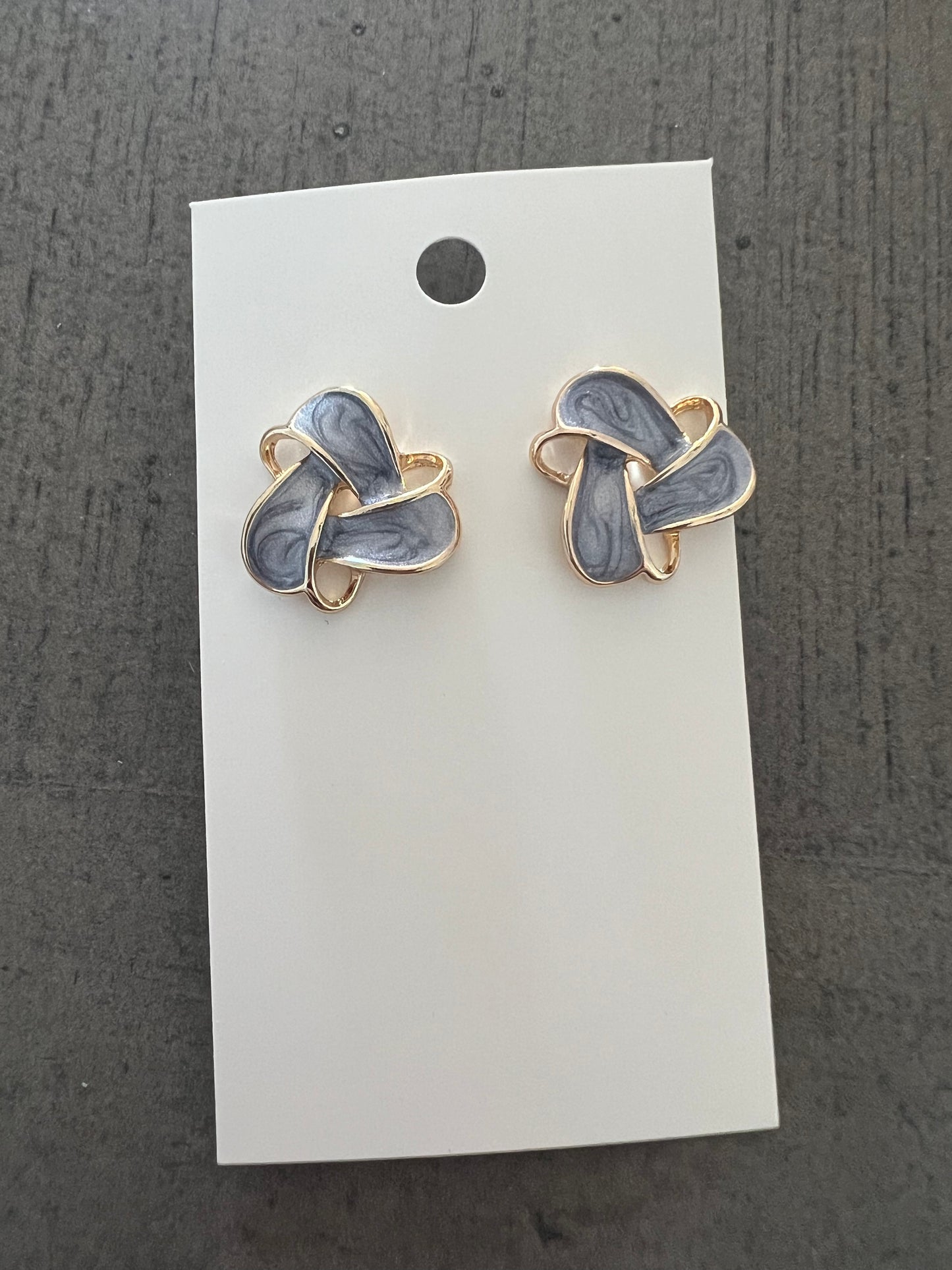 Blue with Gold Earring