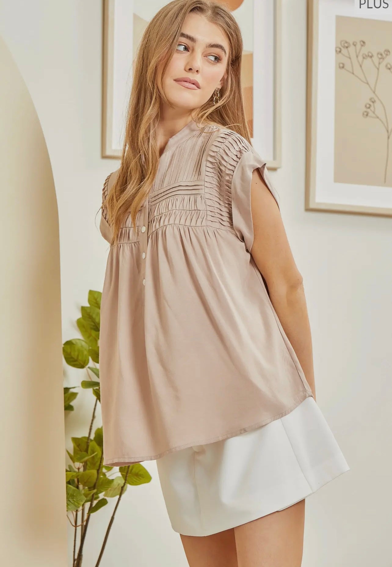 Taupe Top in Curves