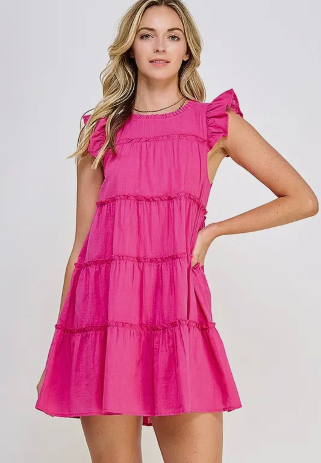 Fuchsia Tiered Dress