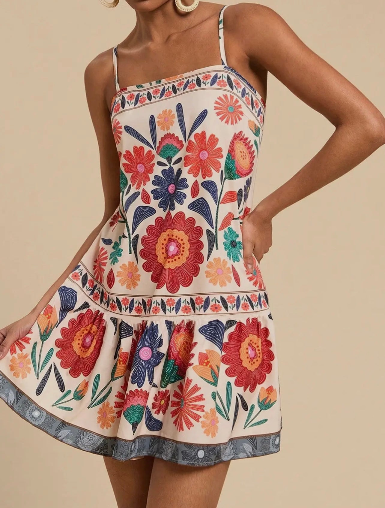 Boho Floral Strapless Mini