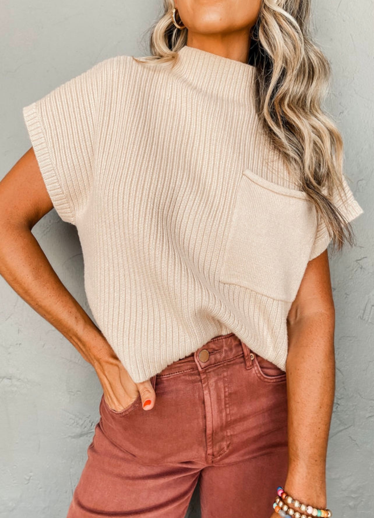 Oatmeal Sleeveless Sweater