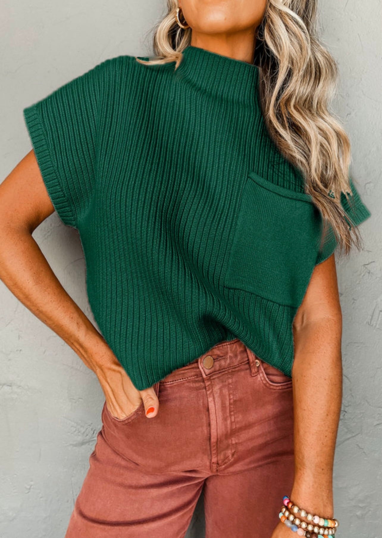 Green Sleeveless Sweater