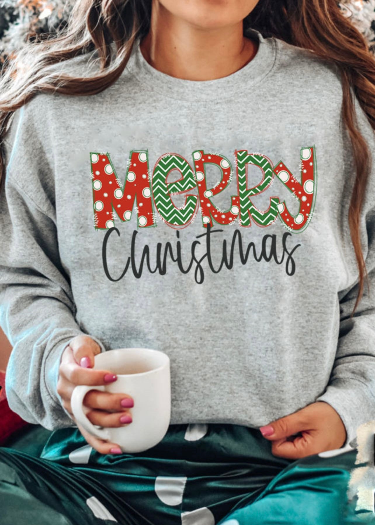 Gray Merry Christmas Sweatshirt