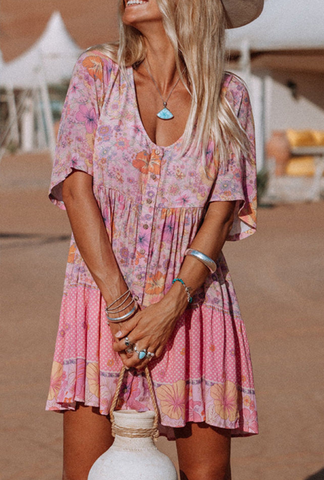 Light Pink Floral Dress