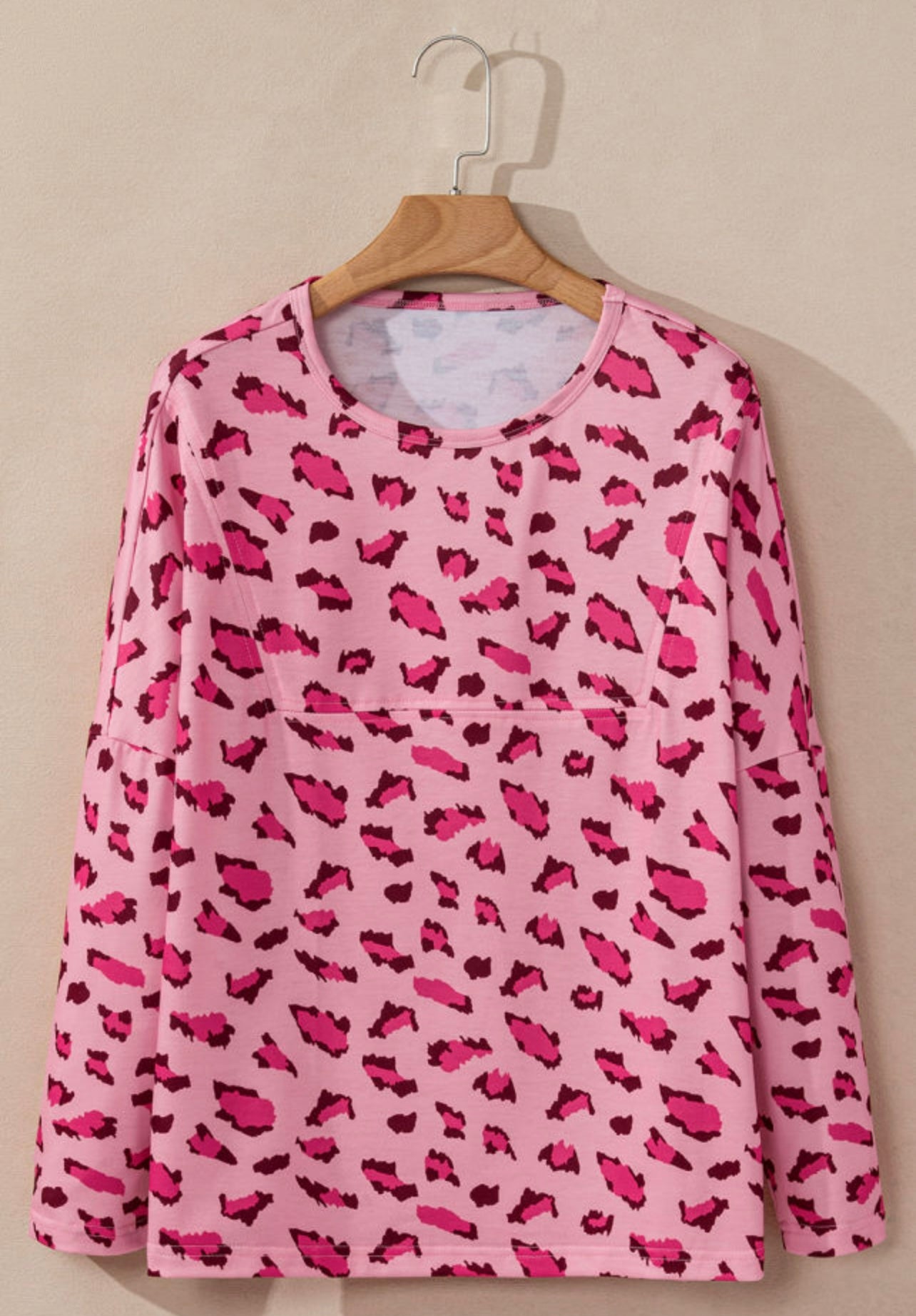 Pink Leopard Print Top