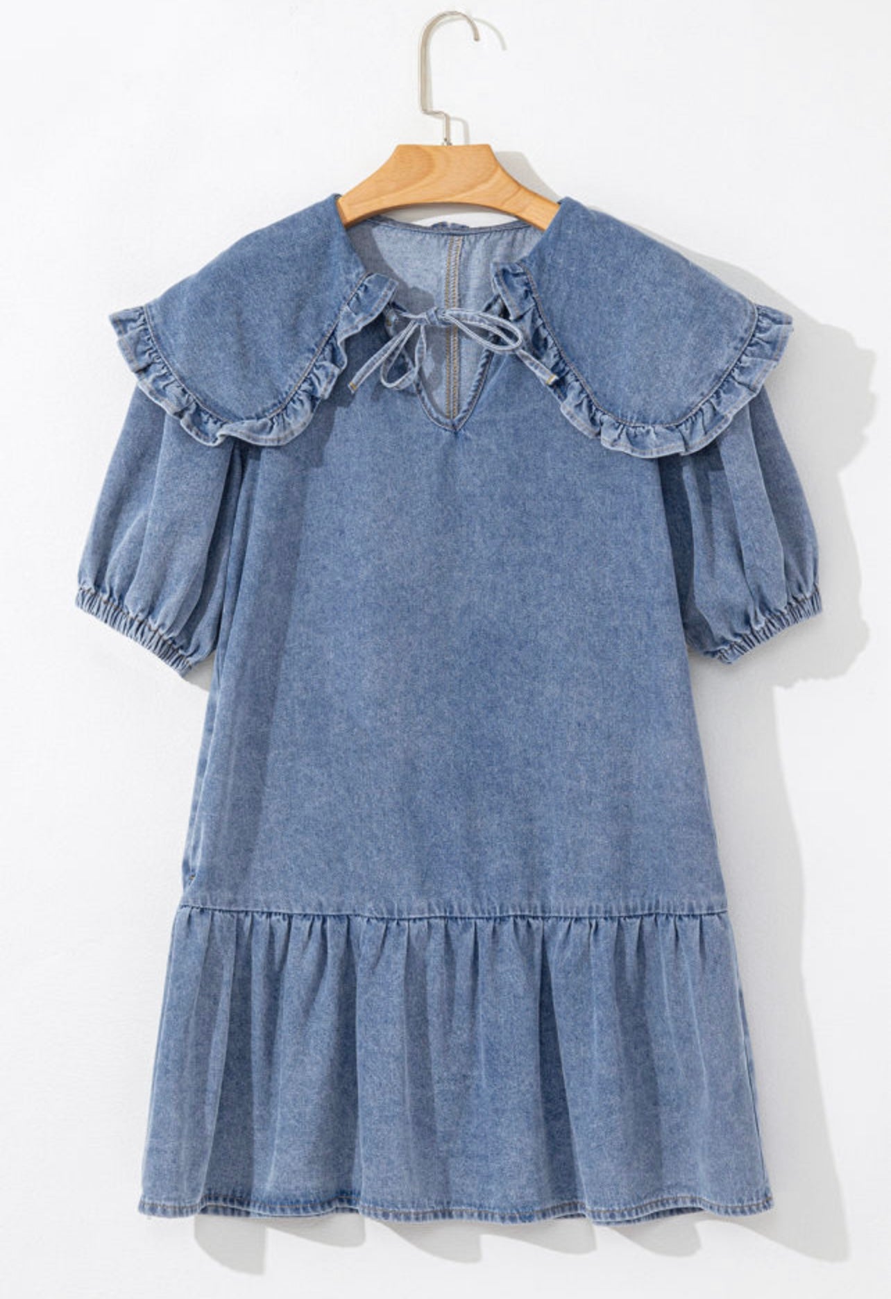 Dusk Blue Ruffled Dress