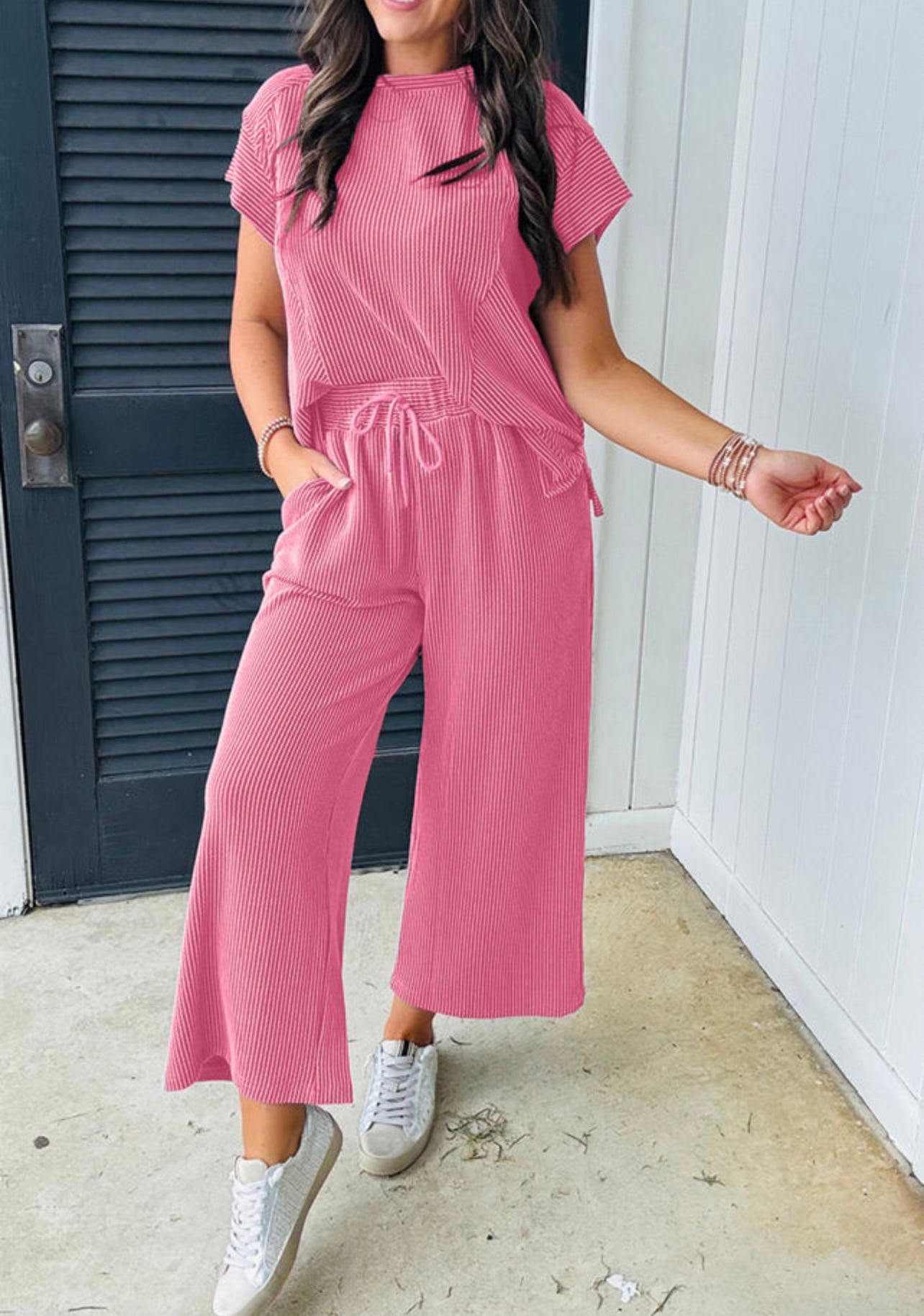 Bright Pink Matching Set Pants
