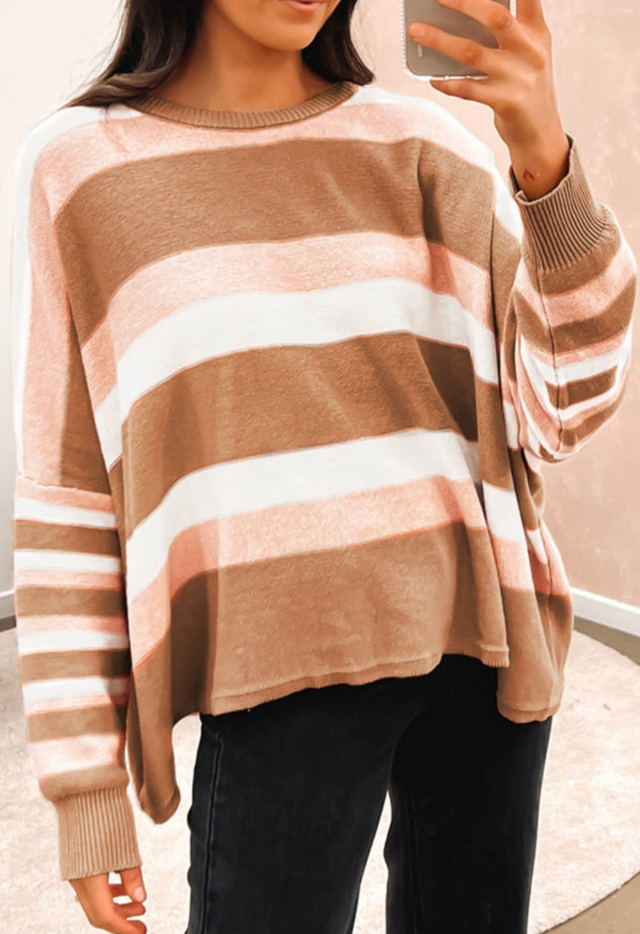 Pink & Brown Sweater