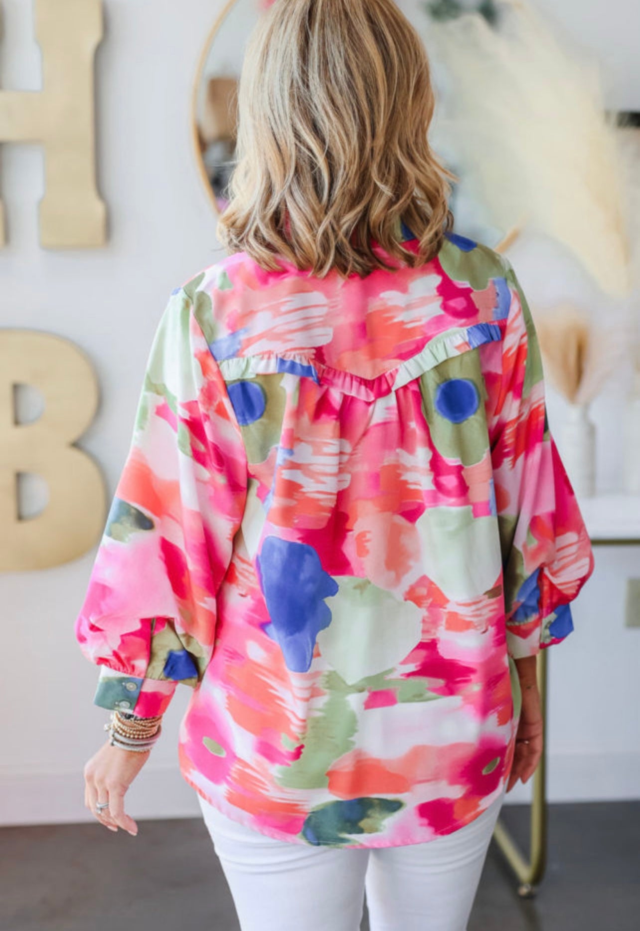 Multicolor Abstract Blouse