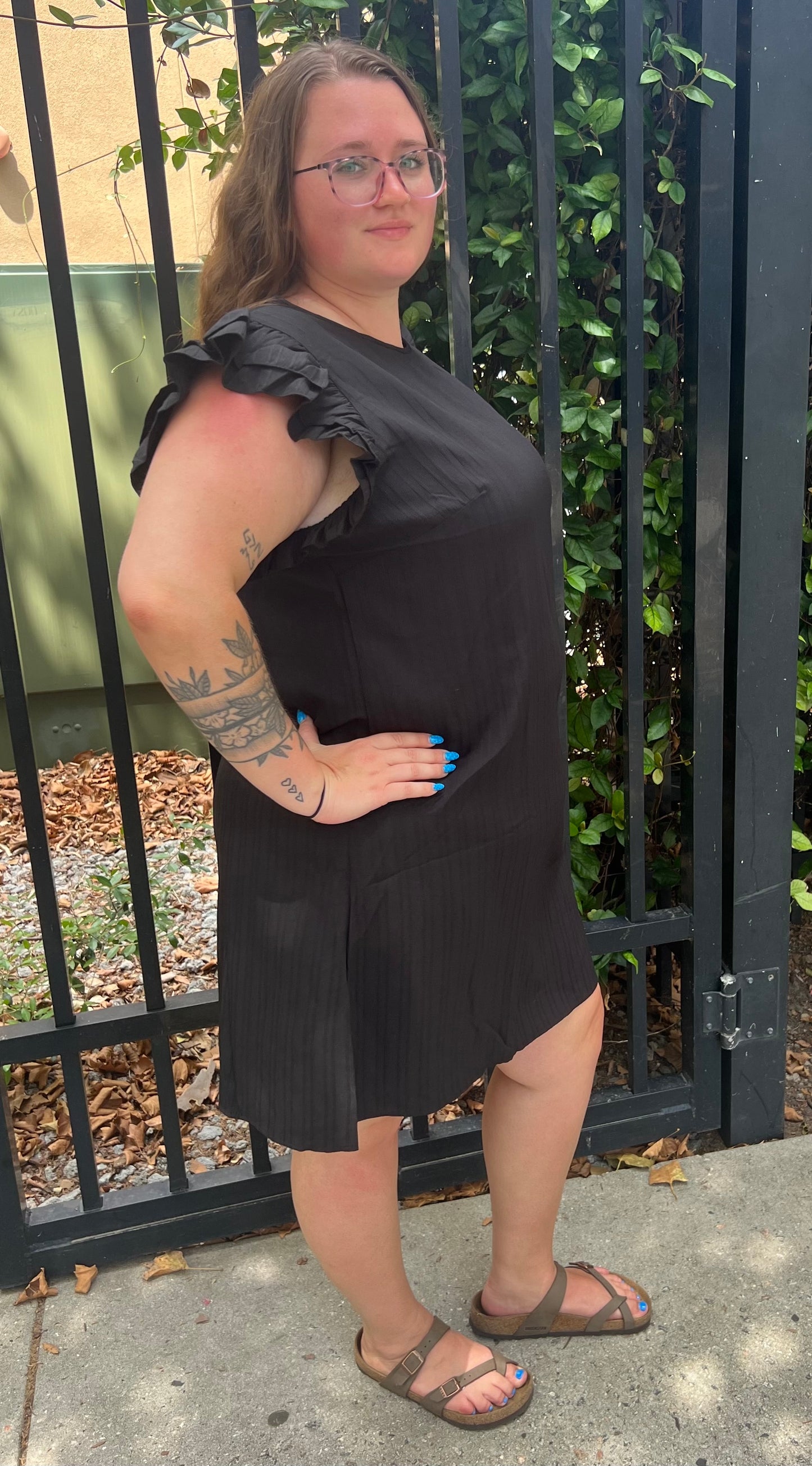 Sloane Flutter Sleeve Dress in Curves