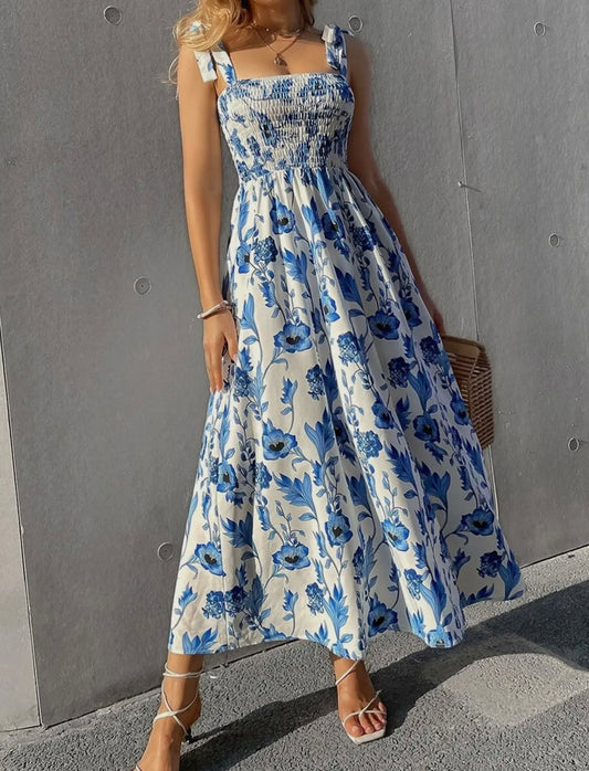 Blue Floral Maxi Dress