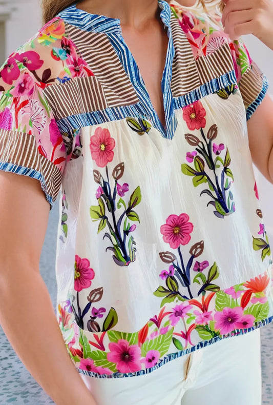 Floral V-Neck Top