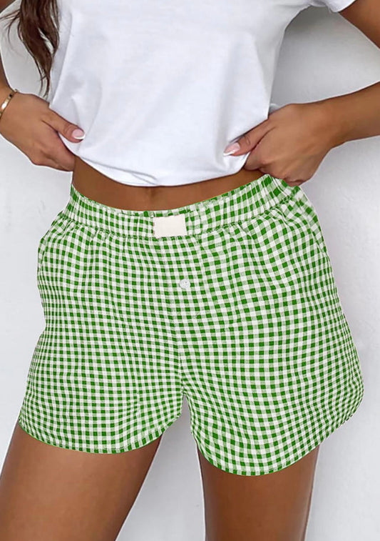 Green Plaid Shorts