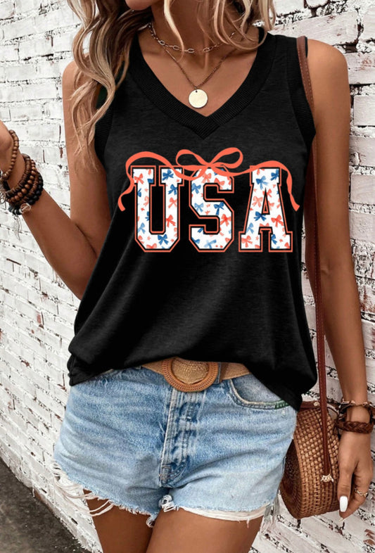 Black USA Tank