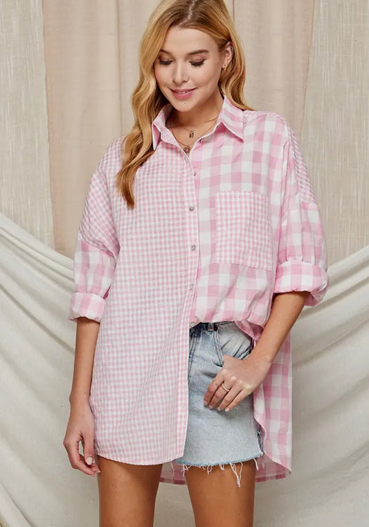 Pink Gingham Shirt