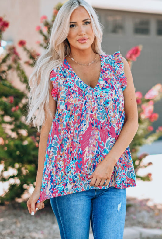Abstract Babydoll Top