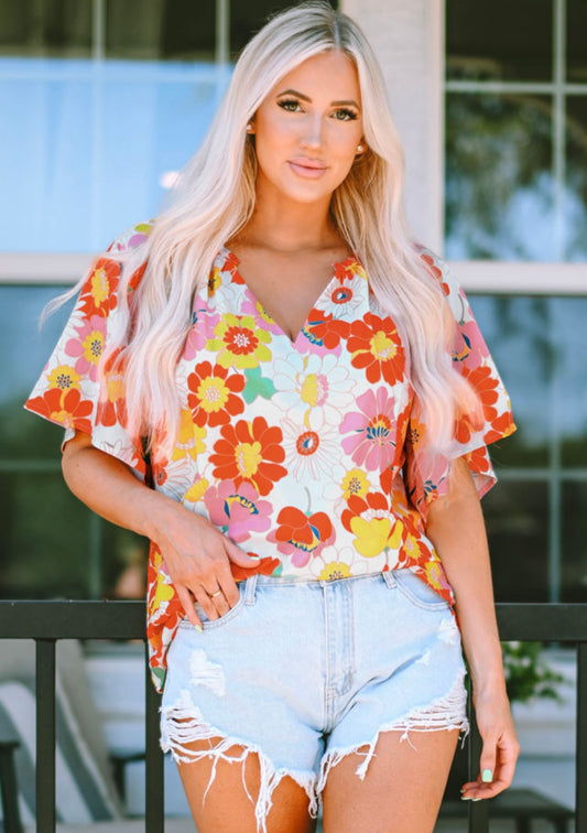 Yellow Floral Blouse