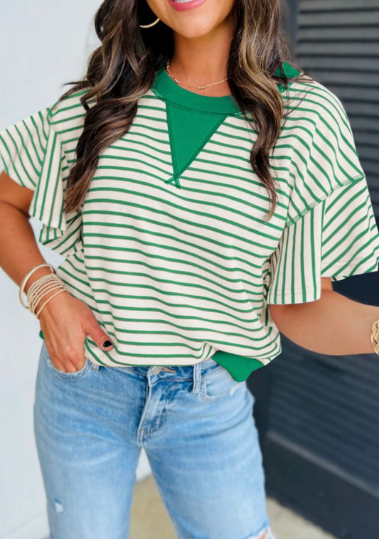 Green Striped Top