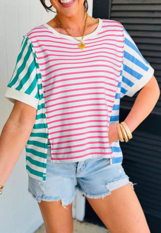 Colorblock Striped Top