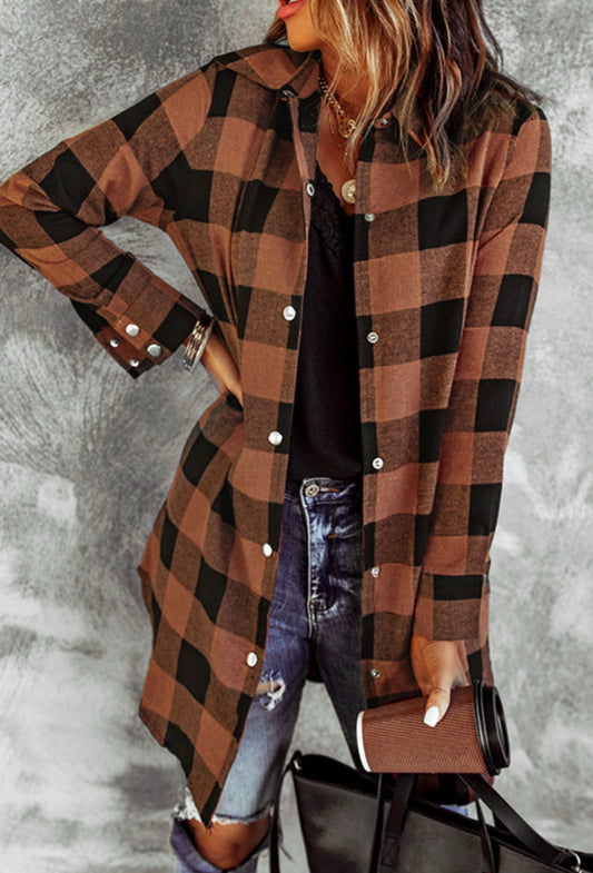 Orange & Black Plaid Dress/Shacket