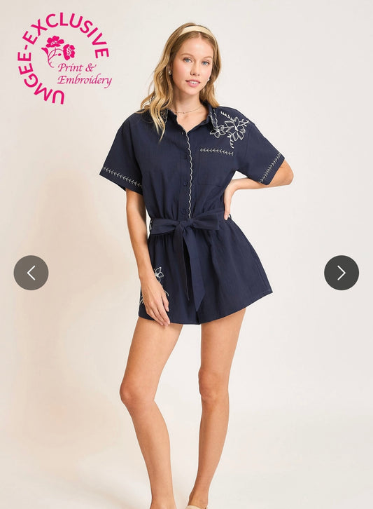 Navy Romper