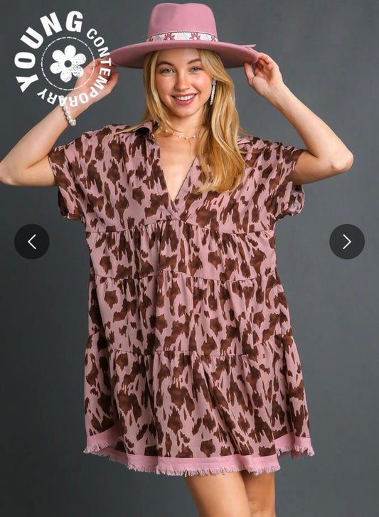 Mauve Cheetah Print Dress