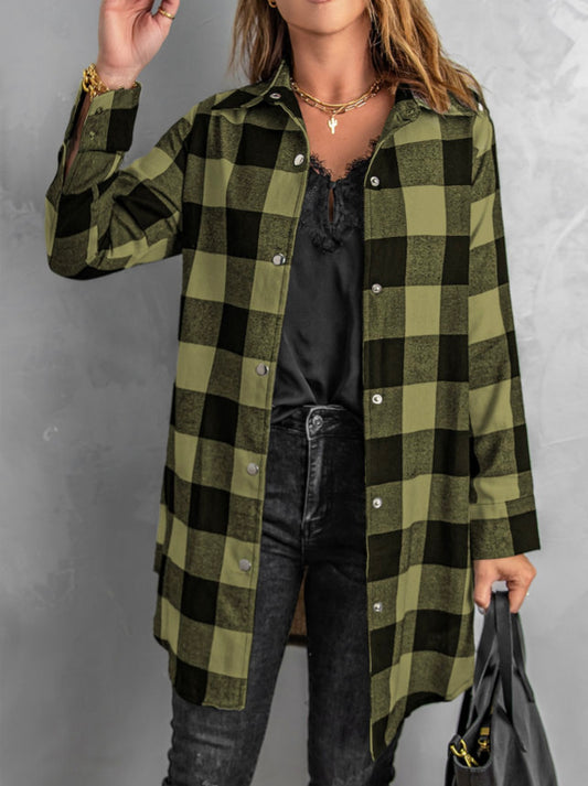 Green & Black Plaid Dress