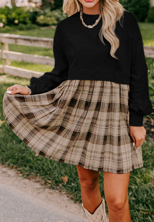 Black with Plaid Dress