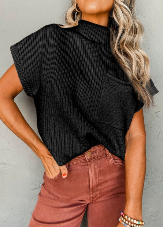 Black Sleeveless Sweater
