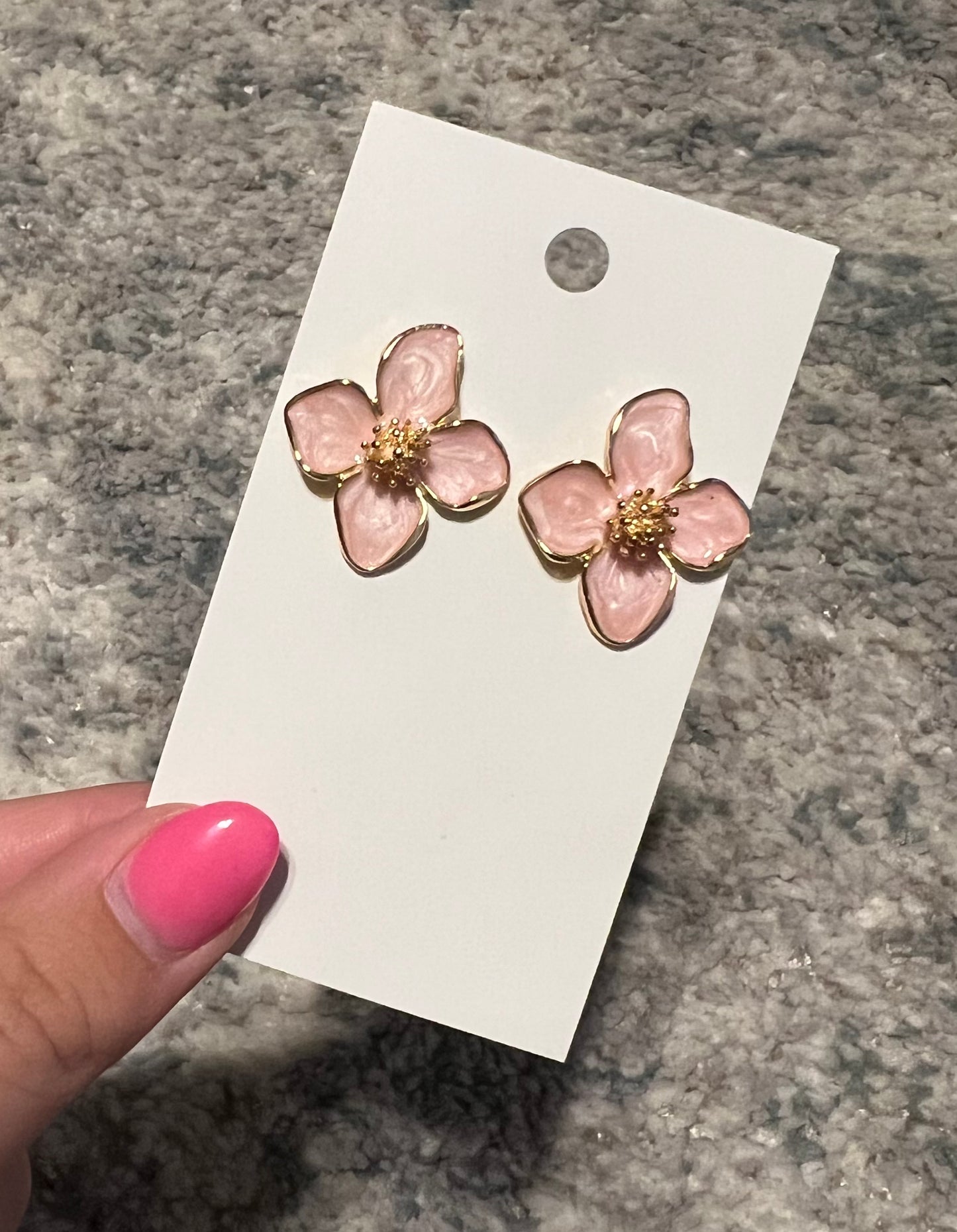 Amelia Pink & Gold Floral Earrings