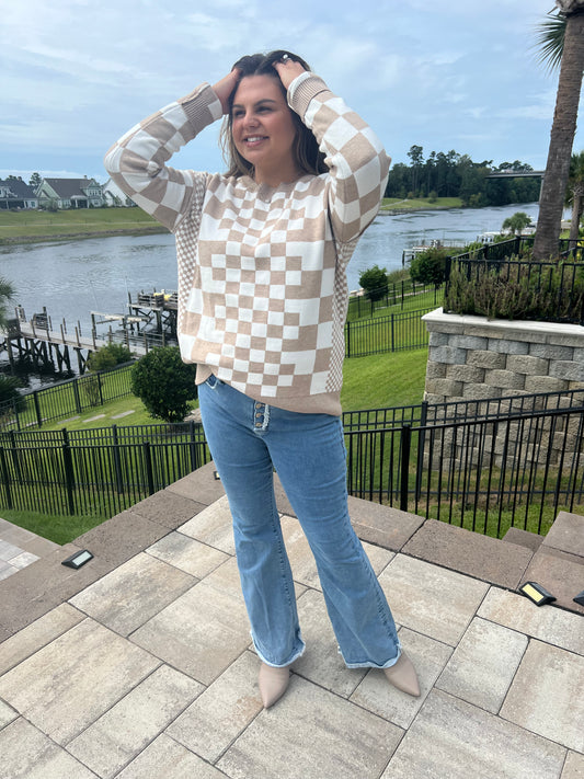 Carly Checkered Sweater