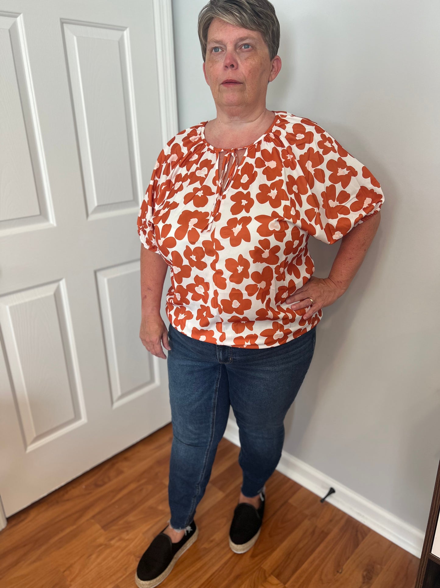 Mila Orange Floral Top