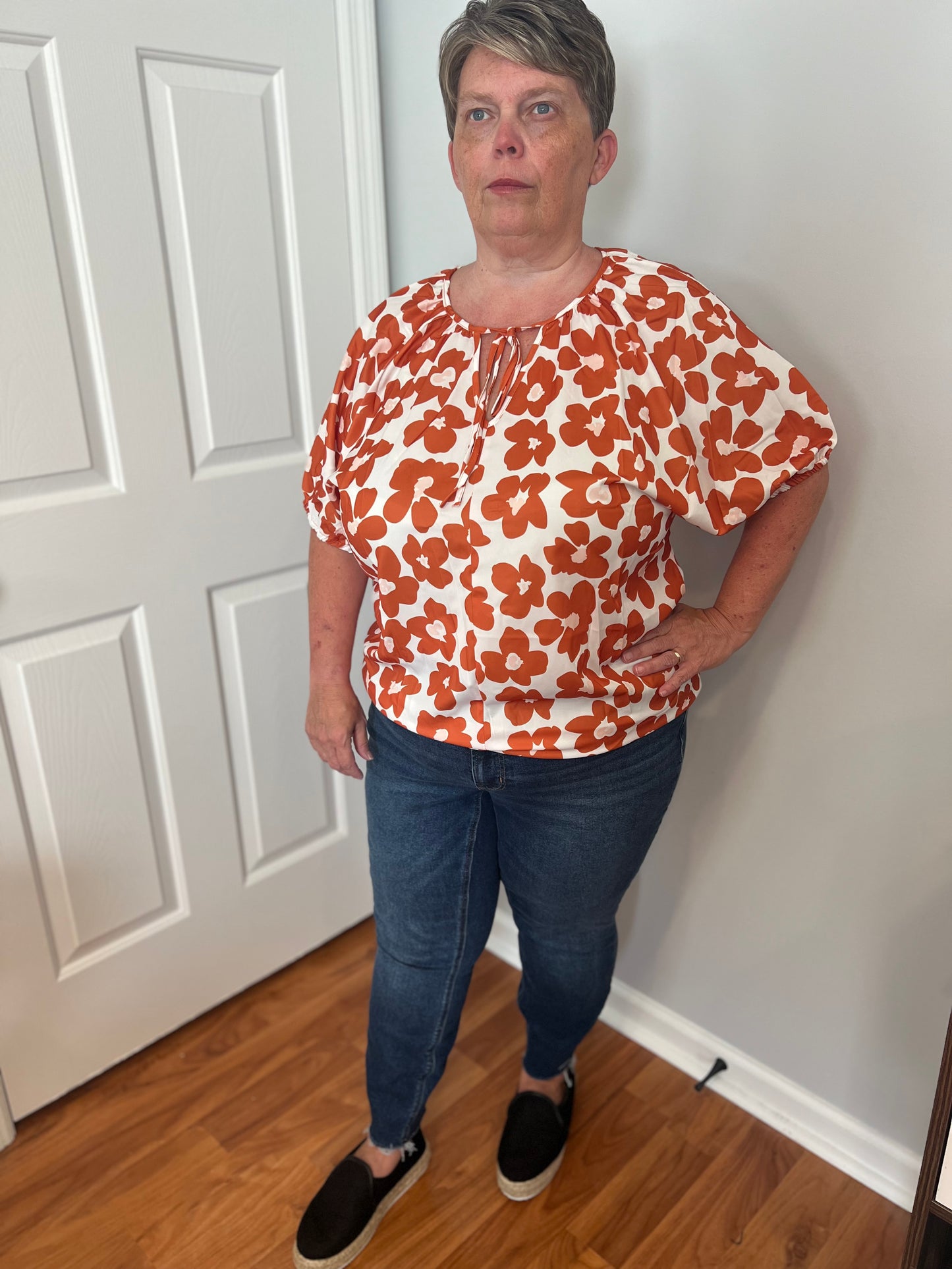 Mila Orange Floral Top