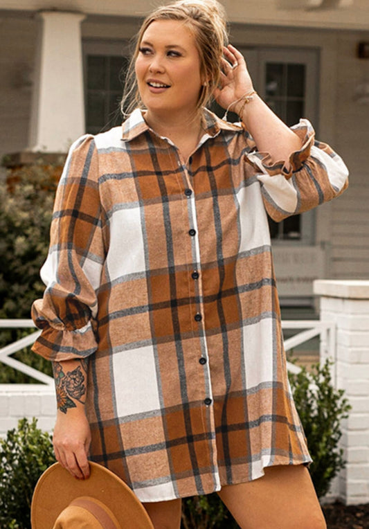 Erin Plaid Dress in Curves