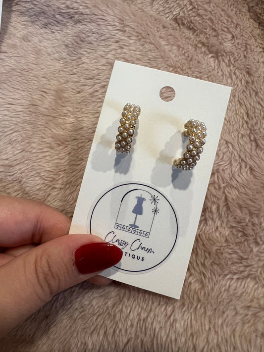 Gold Mini Pearl Earrings