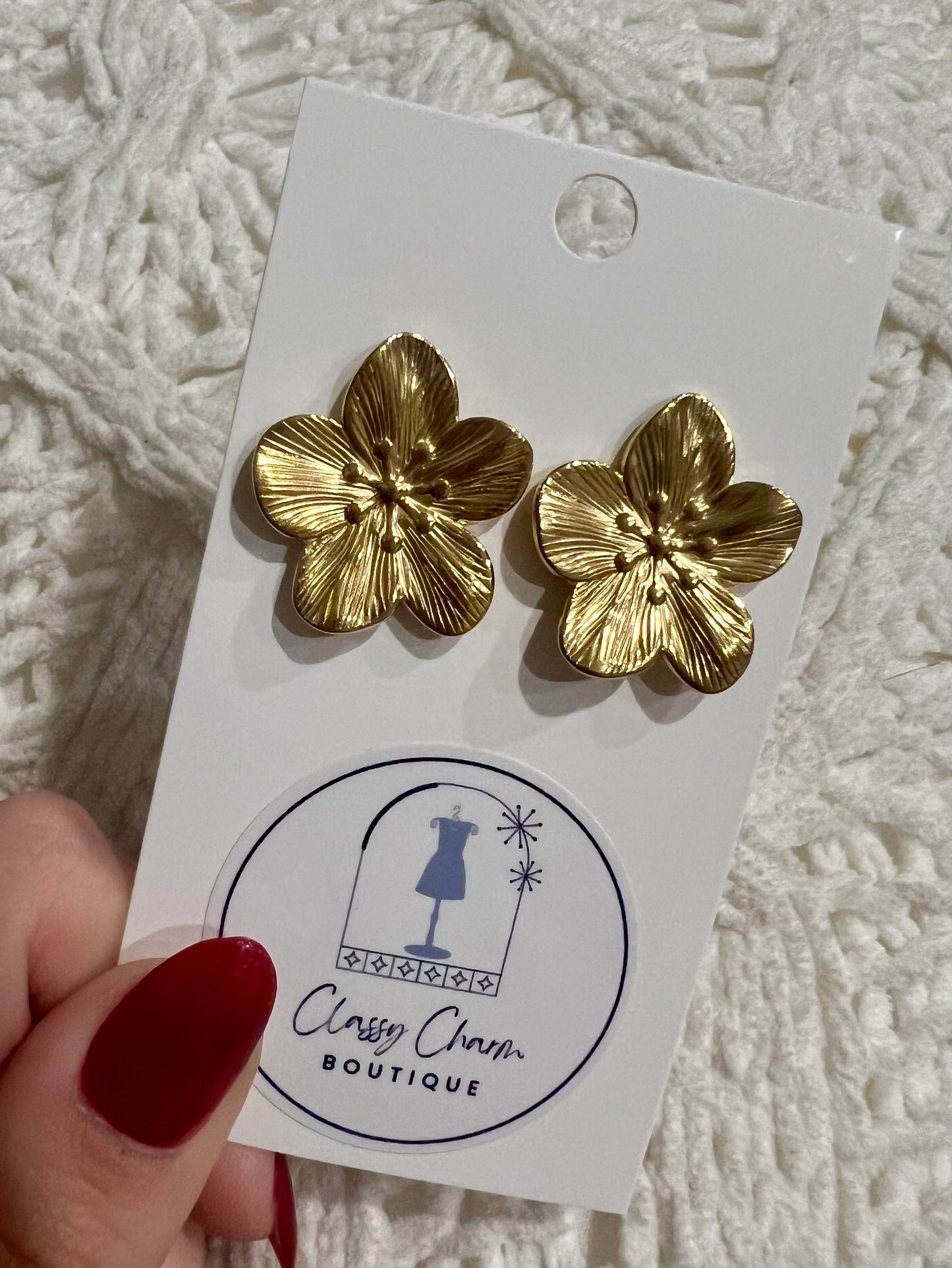 Gold Floral Earrings