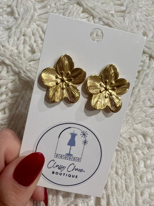 Gold Floral Earrings