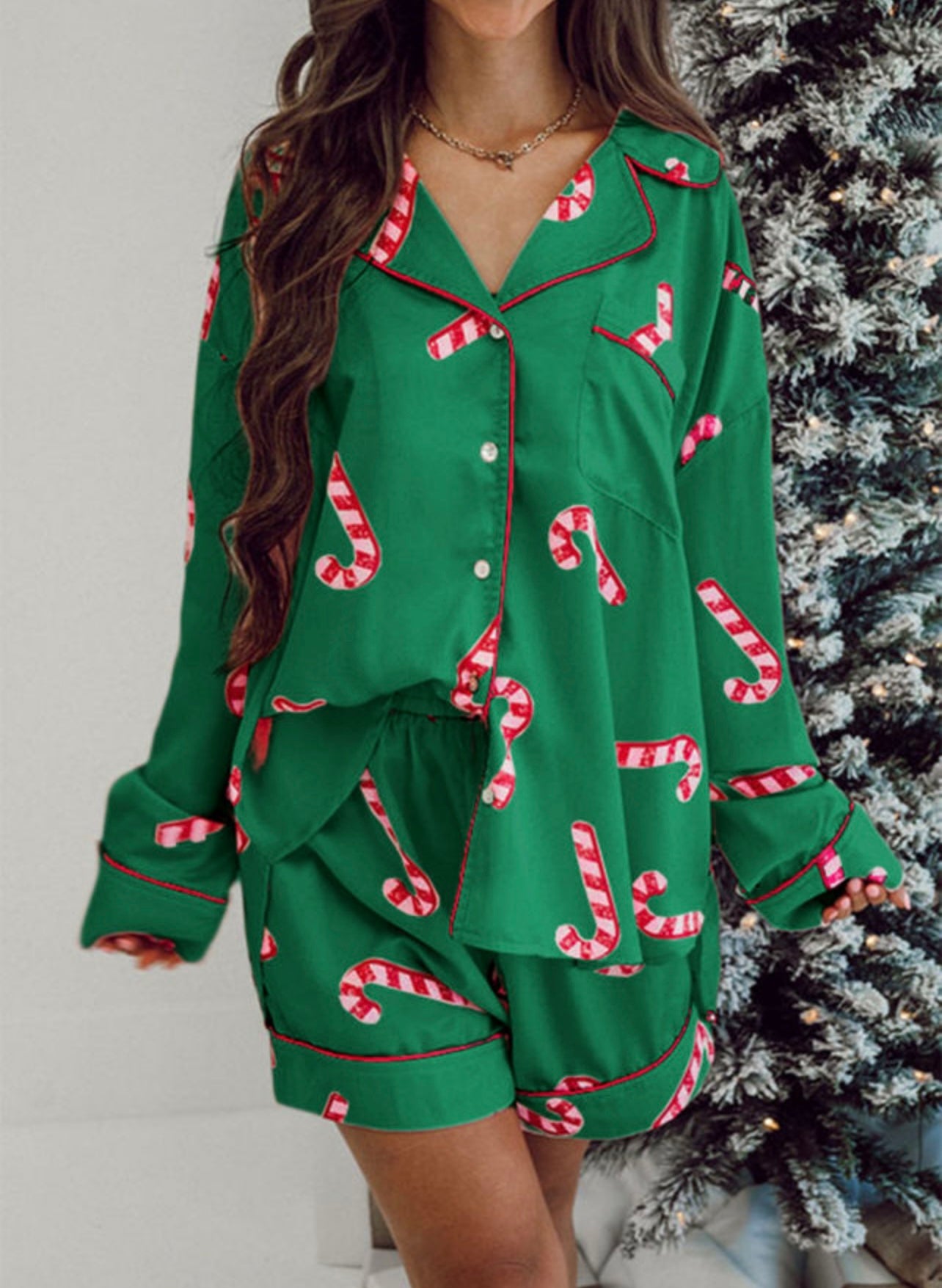 Candy Cane PJS in Green