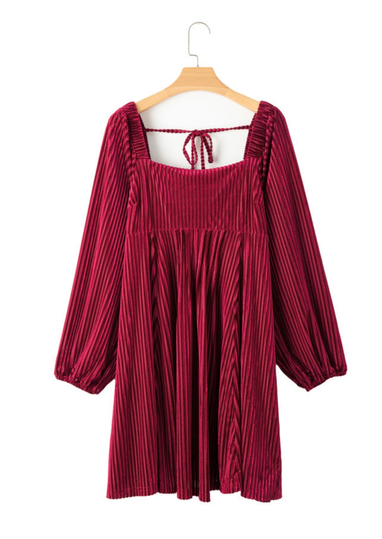 Red Velvet Tie Back Dress