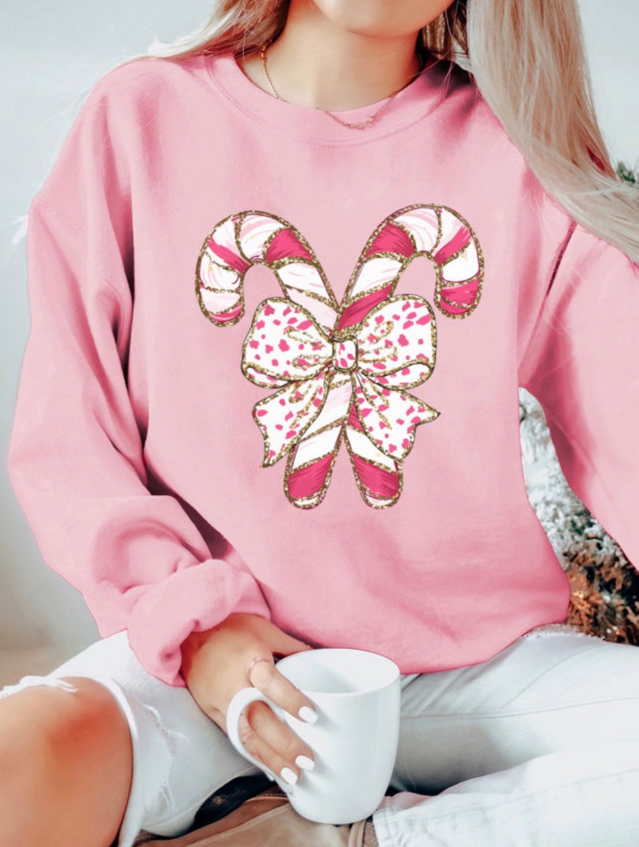 Candy Canes & Bows Sweatshirt