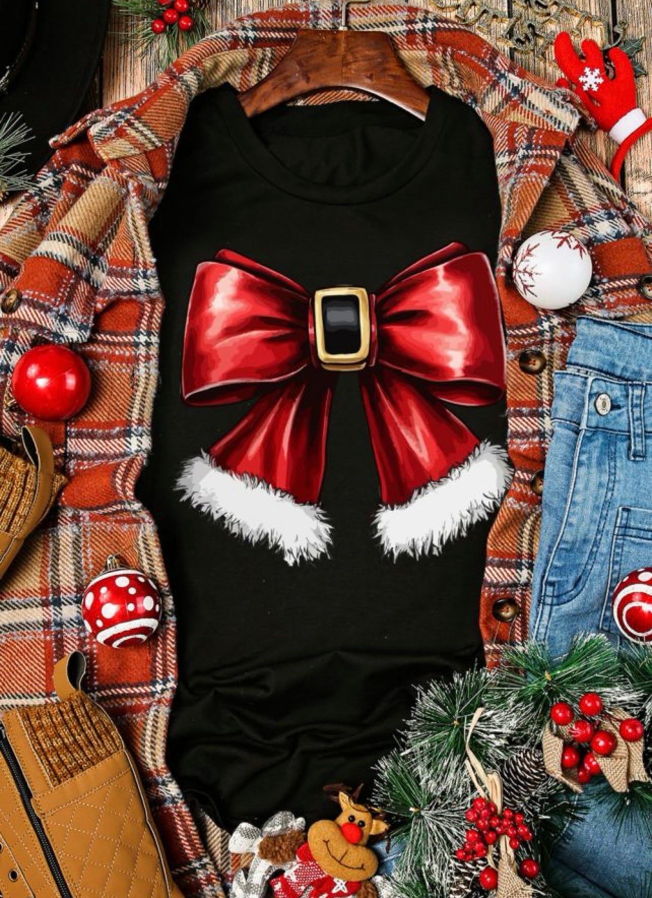 Santa Bow T-Shirt