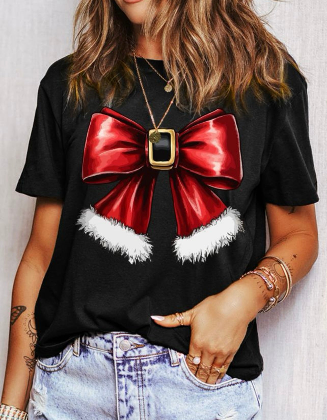 Santa Bow T-Shirt