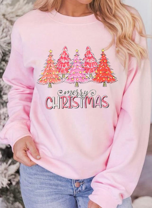 Pink Merry Christmas Sweatshirt